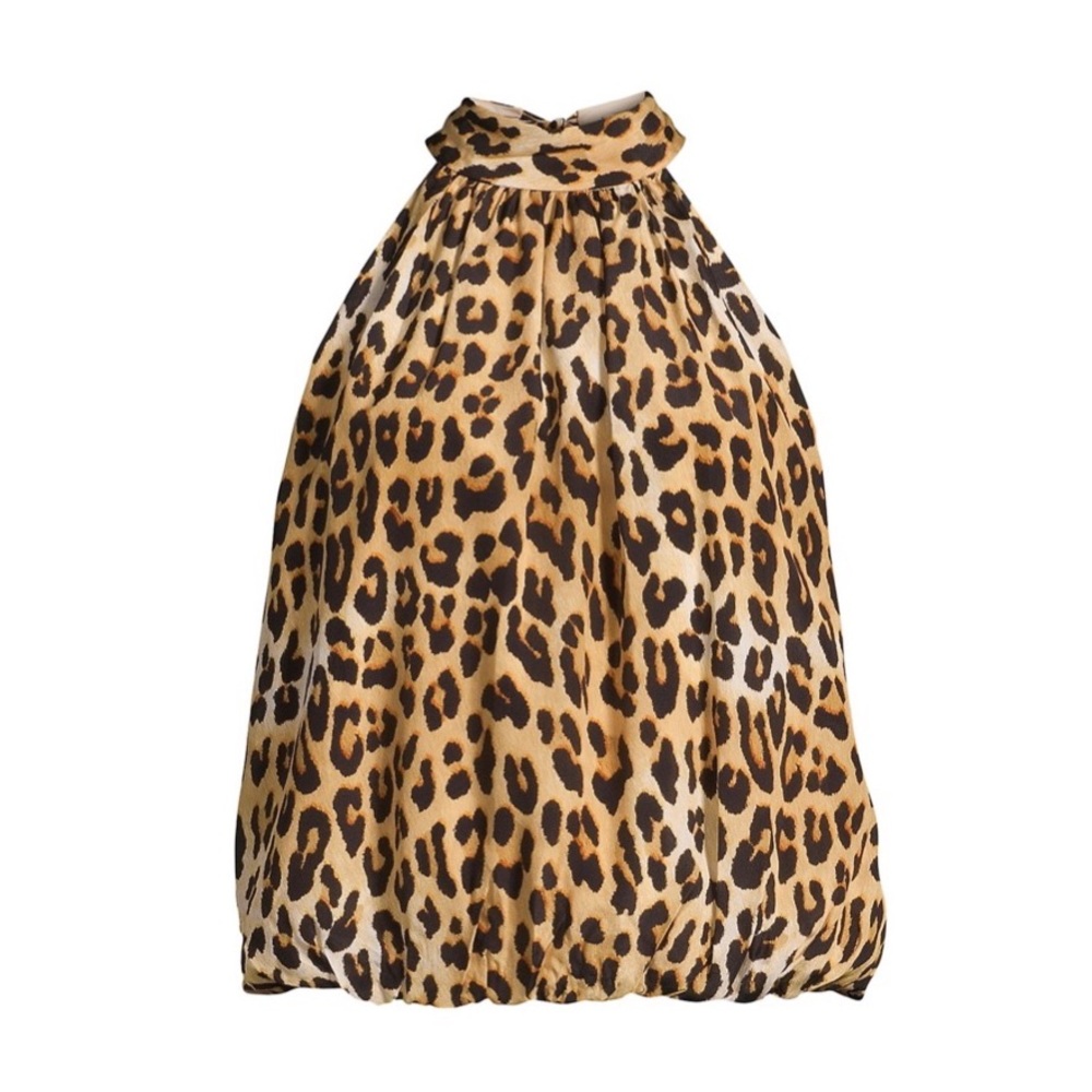 🐆 Alice + Olivia Maris Leopard Halter Top Size XS